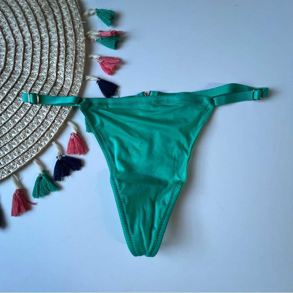 Victoria’s Secret V-Hardware Adjustable V-String Panty Aqua Sea S New